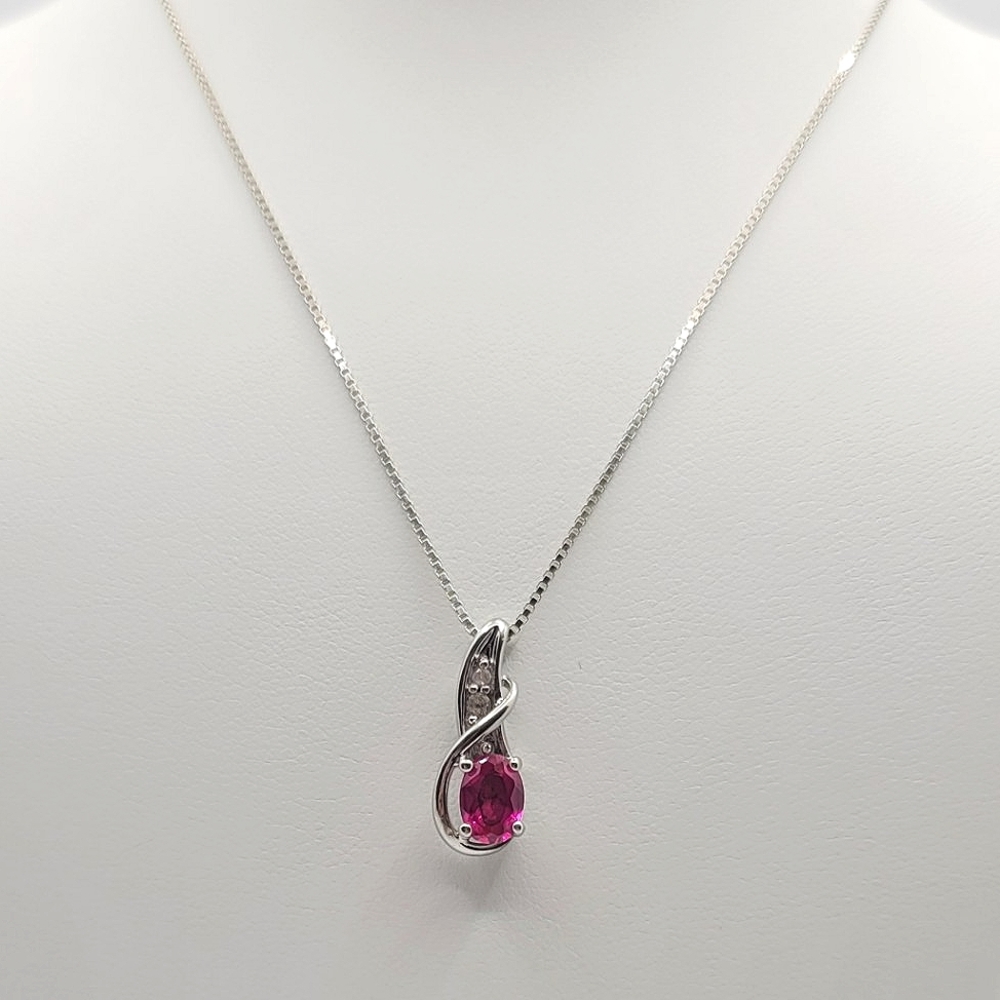 Sterling Silver Ruby Necklace - image 1